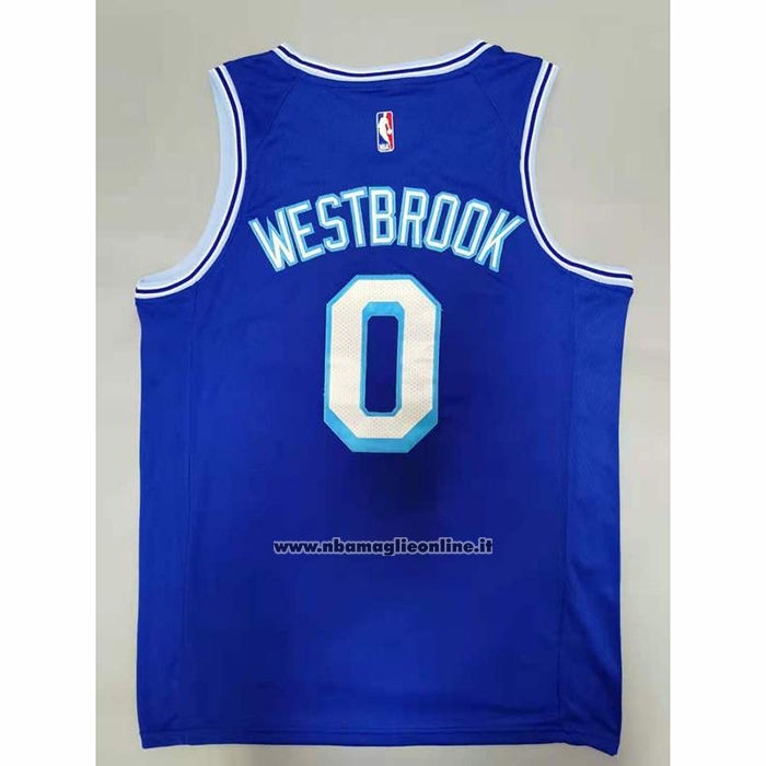 Maglia Los Angeles Lakers Russell Westbrook #0 Hardwood Classic 2021-2022 Blu